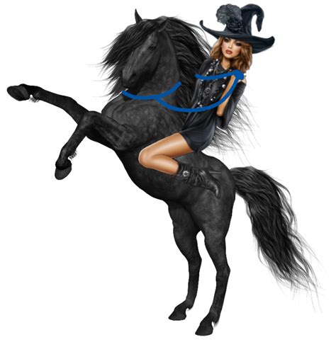 Witch on horseback